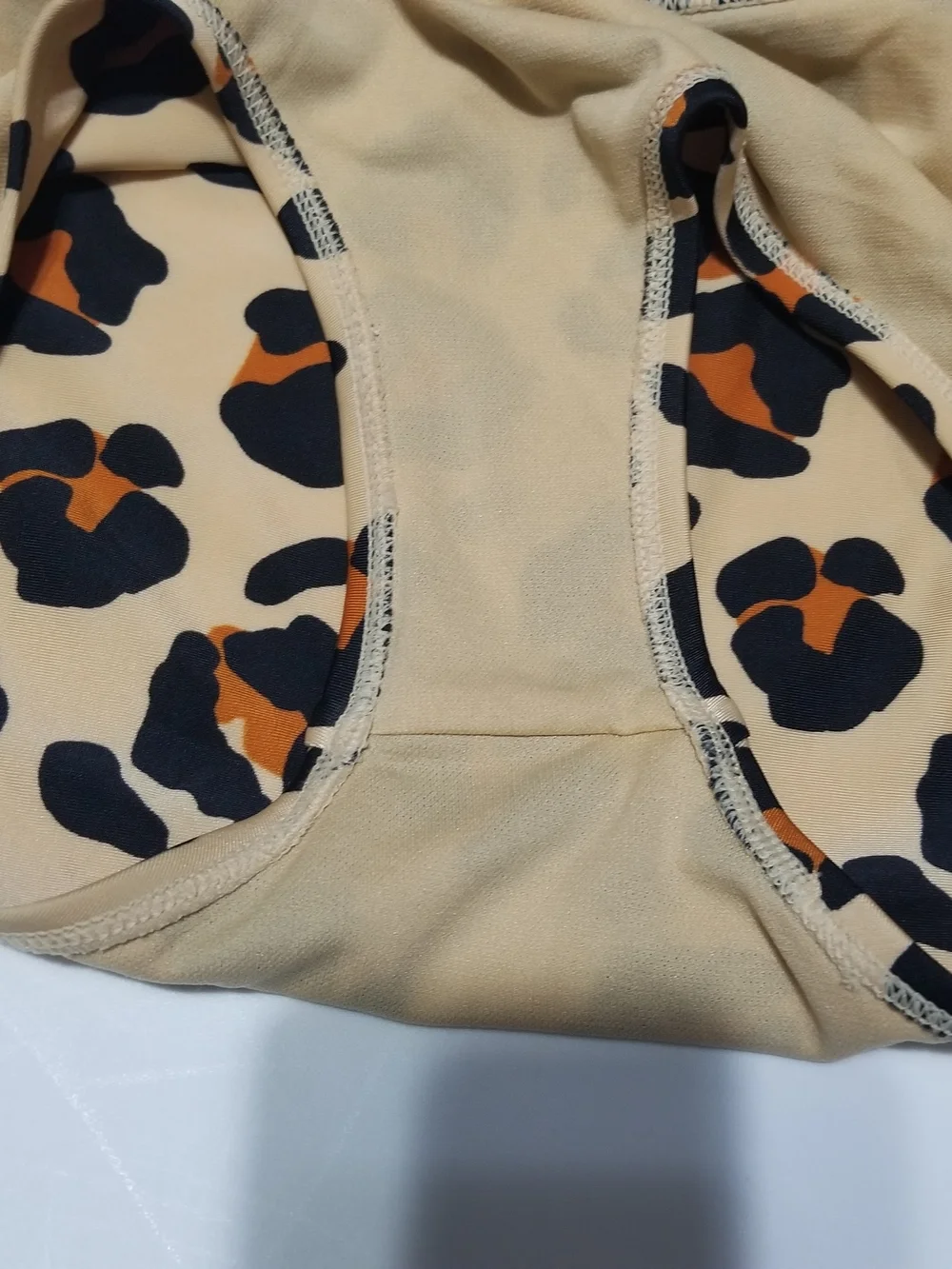 Art Class Kid's Medium Golden Tan Bikini Bottom With Cheetah Print